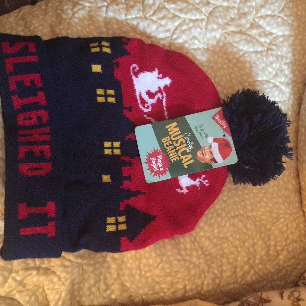 💘Wembley “Sleighed it” Musical Beanie🦌🎅🌃🕯🎶🔔